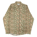 DUMONDE Mens Shirt Green Crazy Pattern Long Sleeve M
