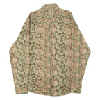 DUMONDE Mens Shirt Green Crazy Pattern Long Sleeve M