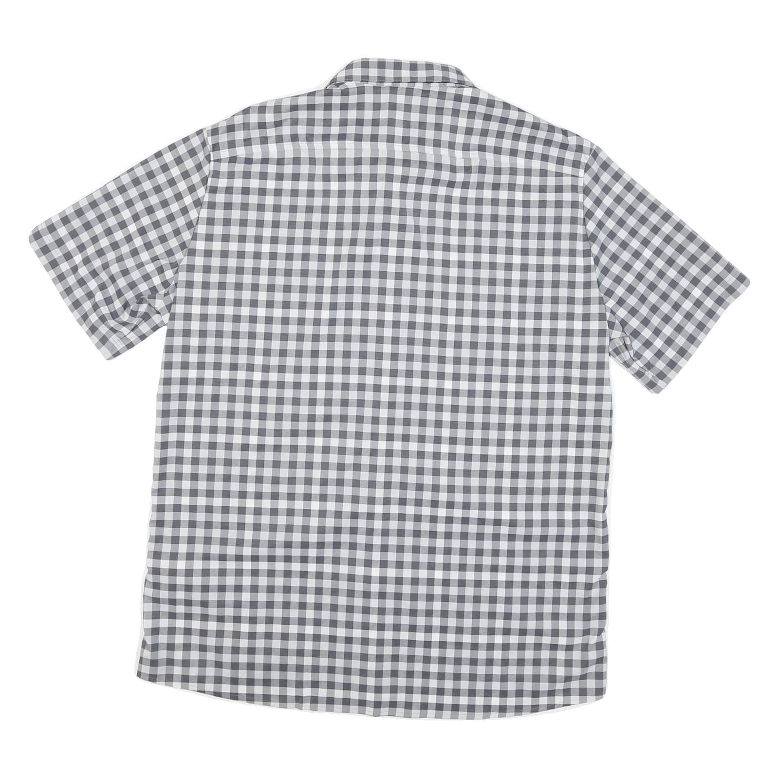 ODLO Mens Black & White Check Shirt 2XL Polyester Blend Casual Short Sleeve
