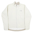 THE NORTH FACE Womens White Softshell Jacket L Polyester Blend Zip Performance