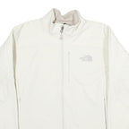 THE NORTH FACE Womens White Softshell Jacket L Polyester Blend Zip Performance