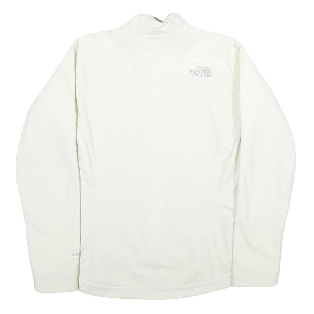 THE NORTH FACE Womens White Softshell Jacket L Polyester Blend Zip Performance