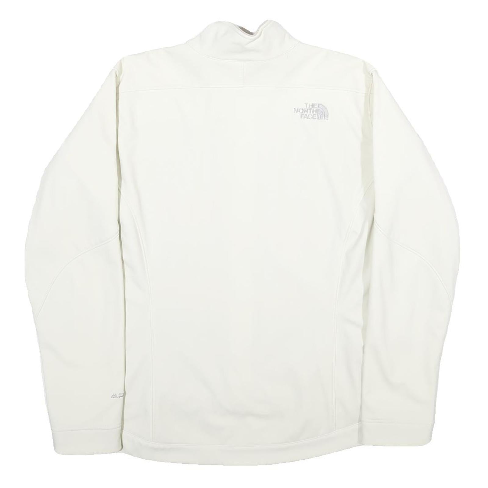 THE NORTH FACE Womens White Softshell Jacket L Polyester Blend Zip Performance