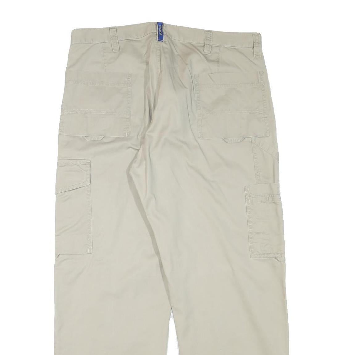 PRO JOB Mens Cotton Blend Beige Relaxed Straight Trousers W34 L28 Workwear Style