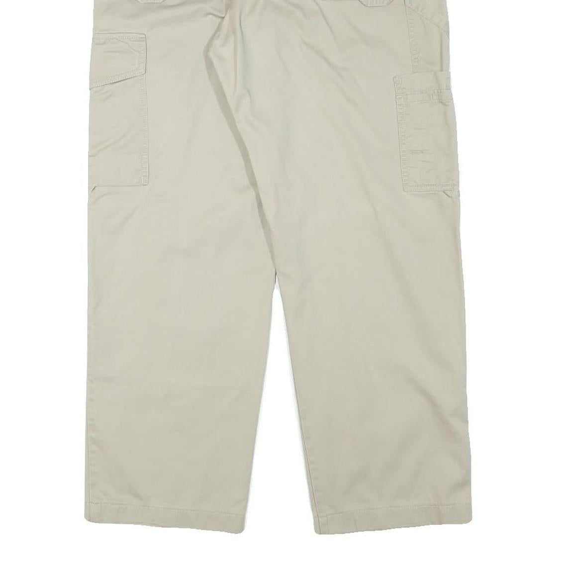 PRO JOB Mens Cotton Blend Beige Relaxed Straight Trousers W34 L28 Workwear Style