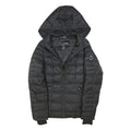 NAUTICA Womens Black Hooded Quilted Jacket M Polyester Blend Zip Outerwear