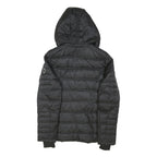 NAUTICA Womens Black Hooded Quilted Jacket M Polyester Blend Zip Outerwear