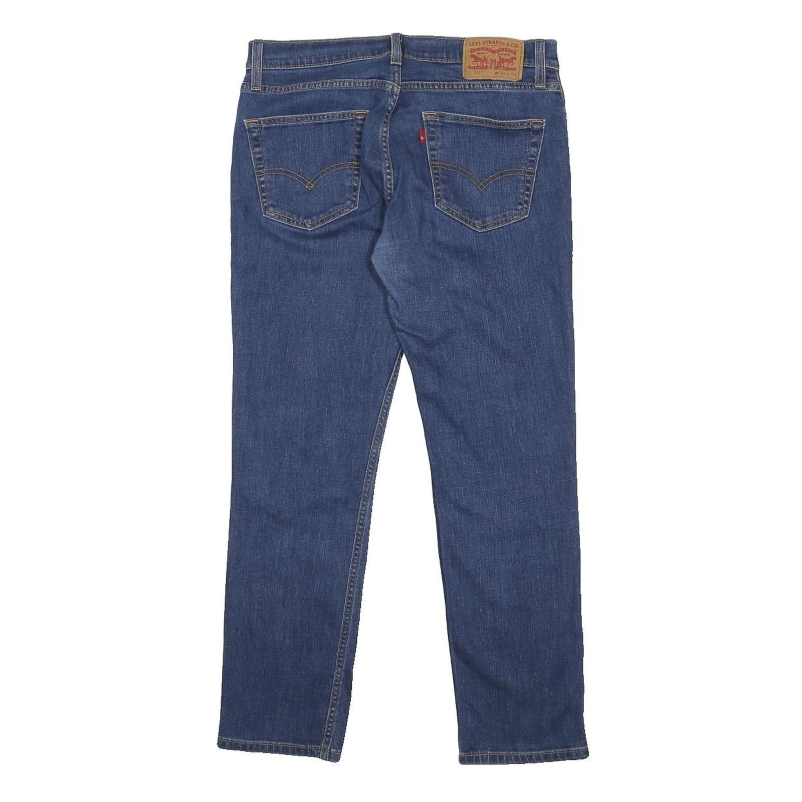 LEVI'S 511 Mens Slim Blue Denim Medium Jeans W33 L30 Classic Zip Cotton Blend