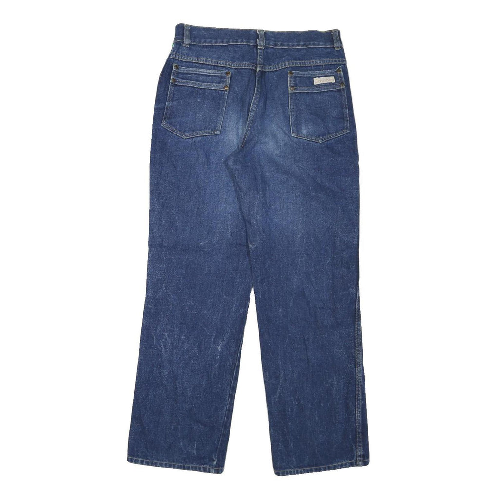 CALVIN KLEIN Mens Blue Regular Fit Denim Jeans W30 L30 Classic Zip Pocket