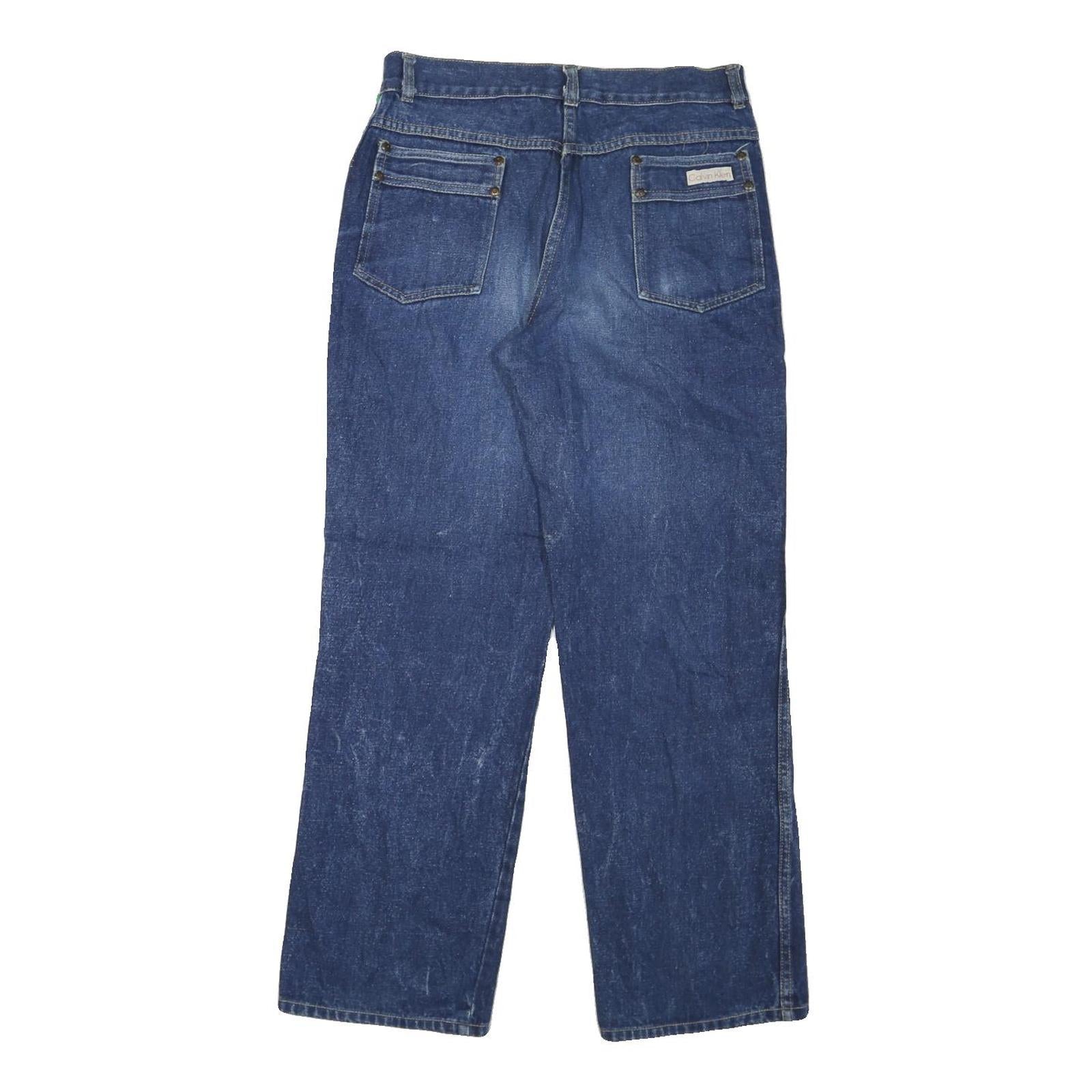 CALVIN KLEIN Mens Blue Regular Fit Denim Jeans W30 L30 Classic Zip Pocket