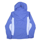 JACK WOLFSKIN Womens Blue & Light Blue Outdoor Jacket M Polyester Zip Hooded