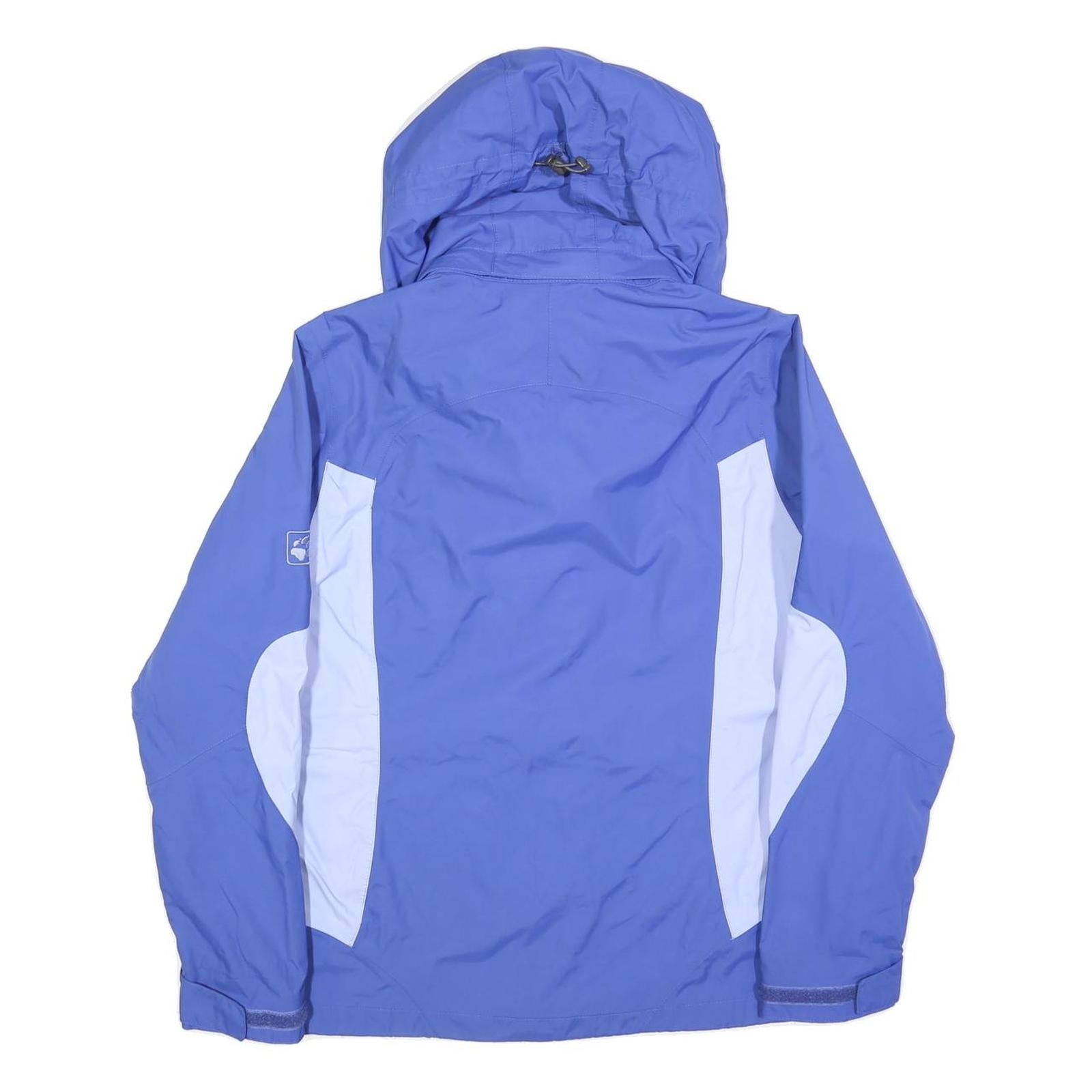 JACK WOLFSKIN Womens Blue & Light Blue Outdoor Jacket M Polyester Zip Hooded