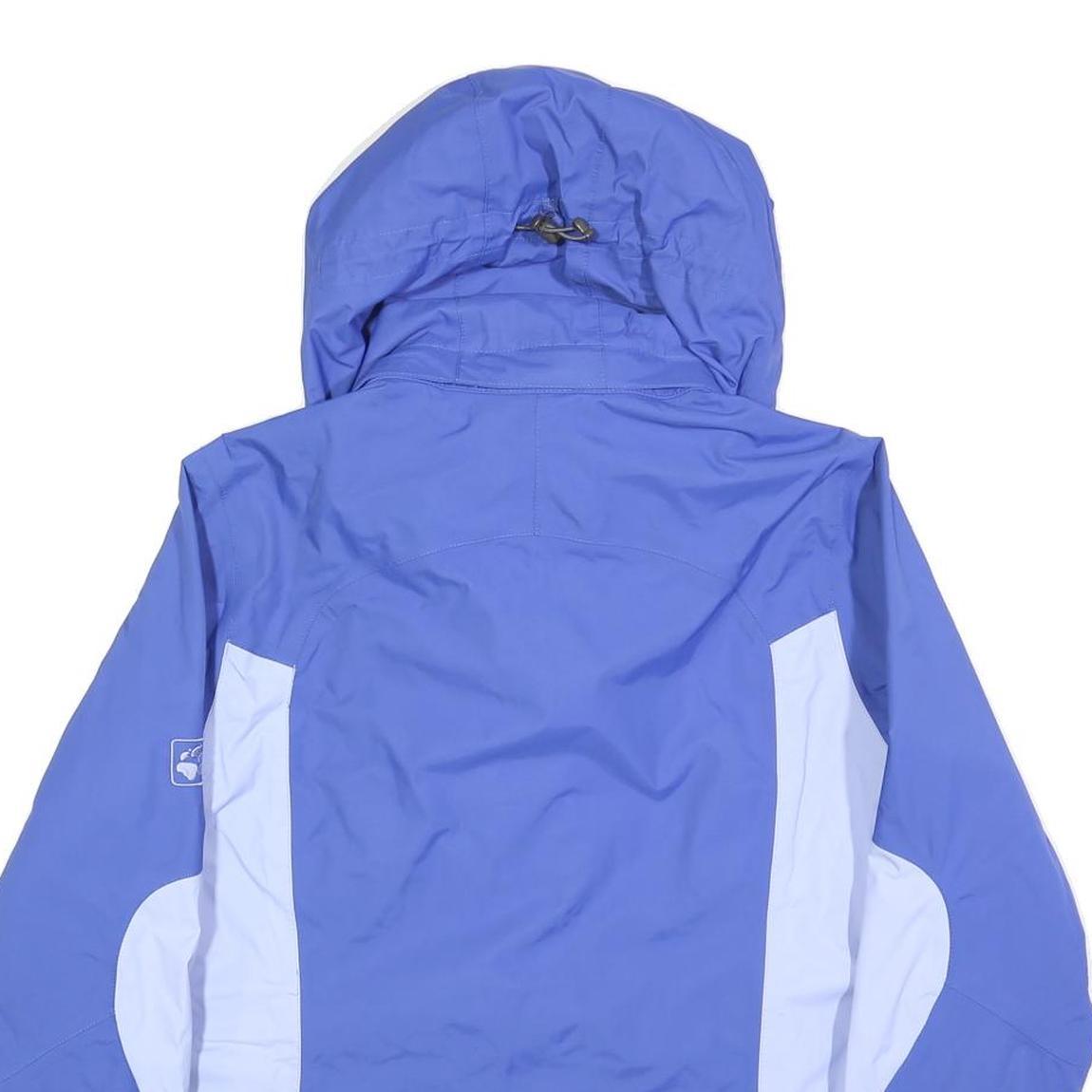 JACK WOLFSKIN Womens Blue & Light Blue Outdoor Jacket M Polyester Zip Hooded