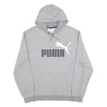 PUMA Mens Grey Hoodie XL Cotton Blend Pullover Hooded Sweatshirt