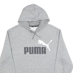 PUMA Mens Grey Hoodie XL Cotton Blend Pullover Hooded Sweatshirt
