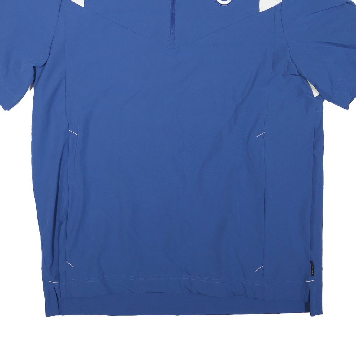 NIKE Mens Blue & White Indianapolis Colts Short Sleeve Zip Jacket L Polyester