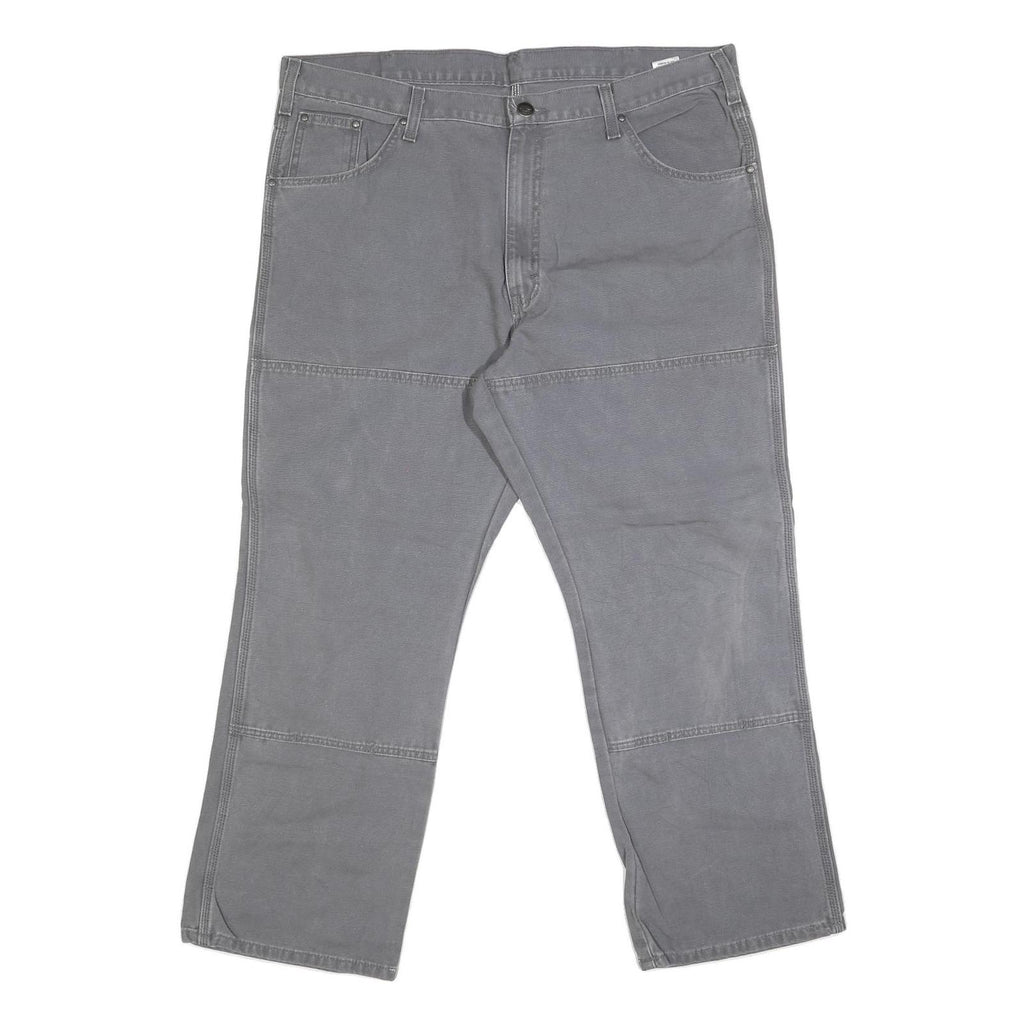 DICKIES Mens Grey Regular Straight Denim Jeans Cotton Blend W42 L29 Workwear Zip