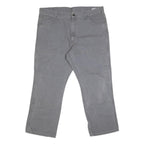 DICKIES Mens Grey Regular Straight Denim Jeans Cotton Blend W42 L29 Workwear Zip
