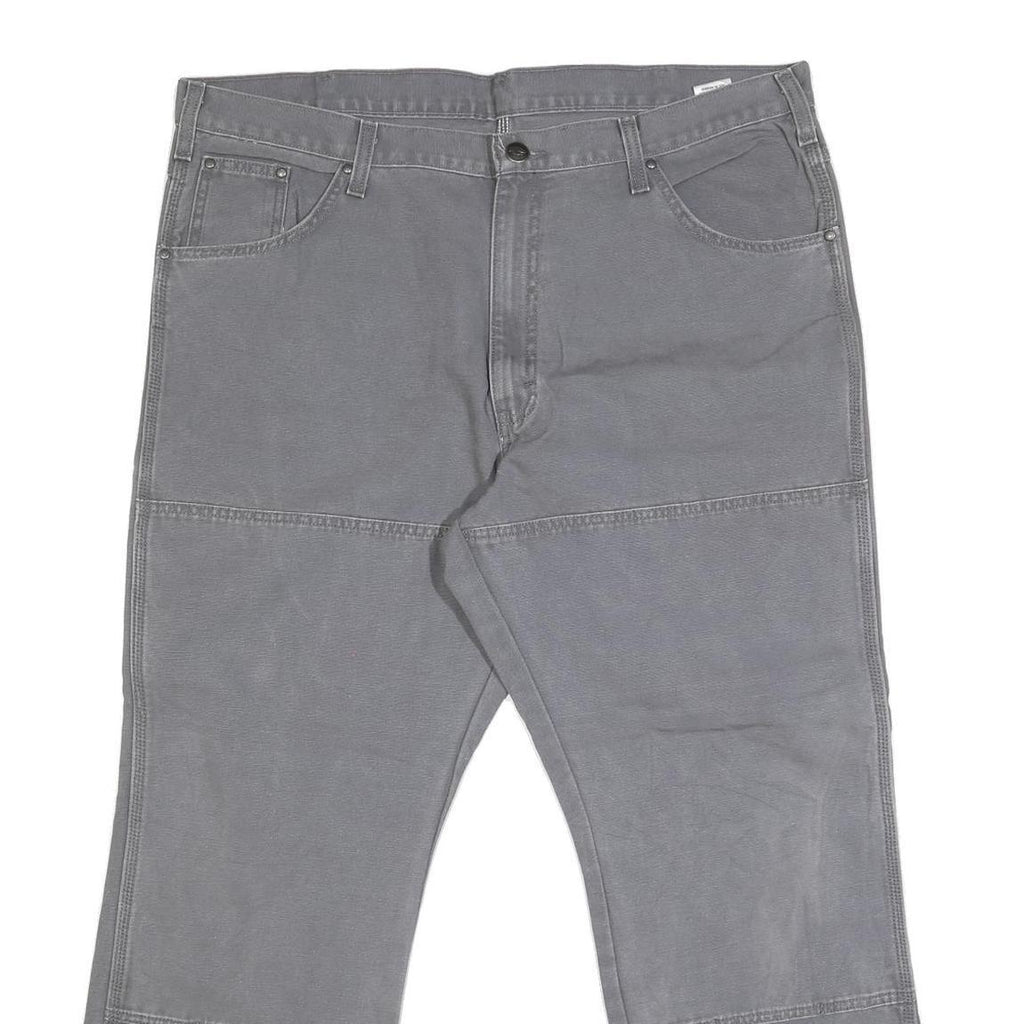DICKIES Mens Grey Regular Straight Denim Jeans Cotton Blend W42 L29 Workwear Zip