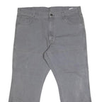 DICKIES Mens Grey Regular Straight Denim Jeans Cotton Blend W42 L29 Workwear Zip