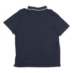 CALVIN KLEIN Mens Navy Blue Cotton Polo Shirt XL CK Logo Short Sleeve Basic