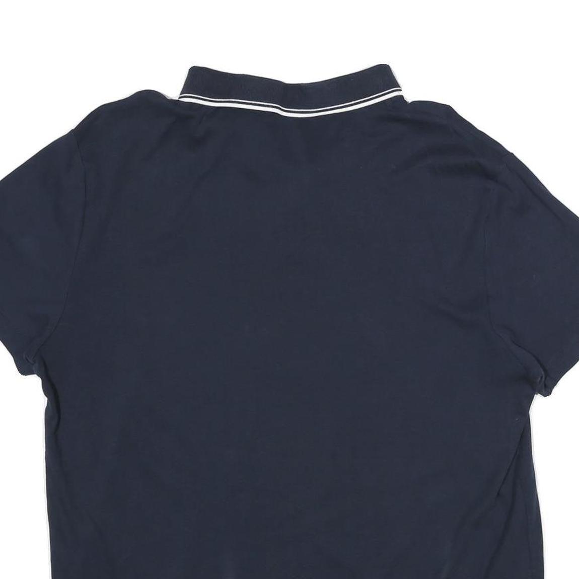 CALVIN KLEIN Mens Navy Blue Cotton Polo Shirt XL CK Logo Short Sleeve Basic
