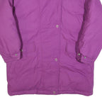 DAUNEN Womens Purple Quilted Jacket L Polyester Blend Long Sleeve Zip