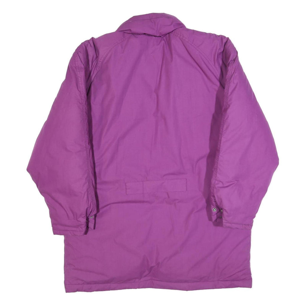 DAUNEN Womens Purple Quilted Jacket L Polyester Blend Long Sleeve Zip