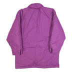 DAUNEN Womens Purple Quilted Jacket L Polyester Blend Long Sleeve Zip