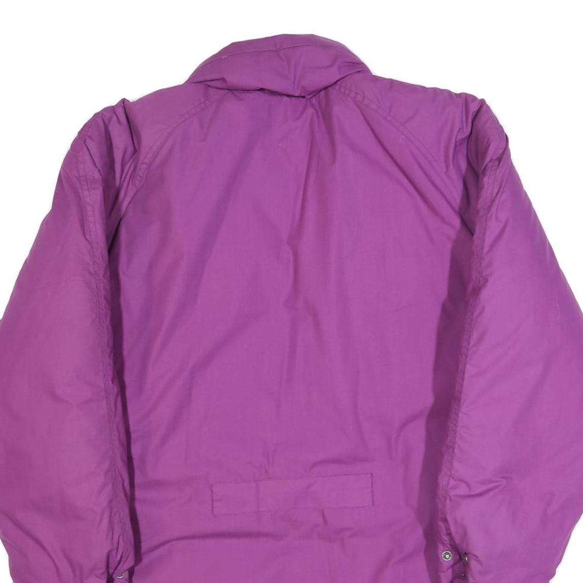 DAUNEN Womens Purple Quilted Jacket L Polyester Blend Long Sleeve Zip