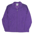 ADIDAS Womens Purple Classic Jacket UK 14 Polyester Blend Zip Sportswear