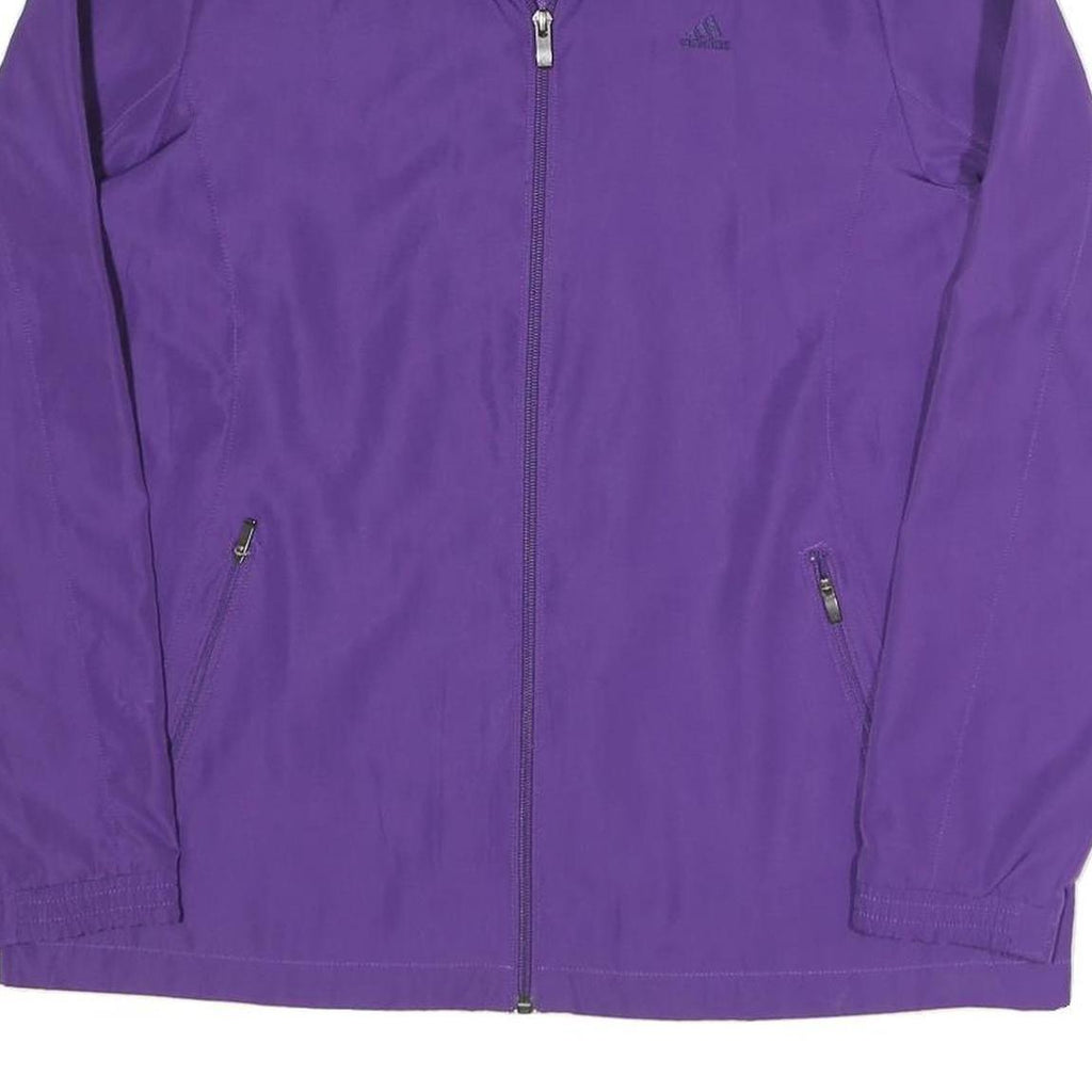 ADIDAS Womens Purple Classic Jacket UK 14 Polyester Blend Zip Sportswear