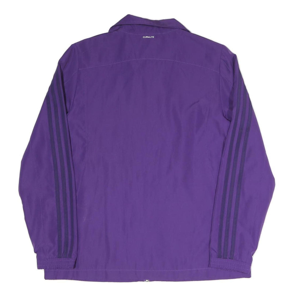 ADIDAS Womens Purple Classic Jacket UK 14 Polyester Blend Zip Sportswear