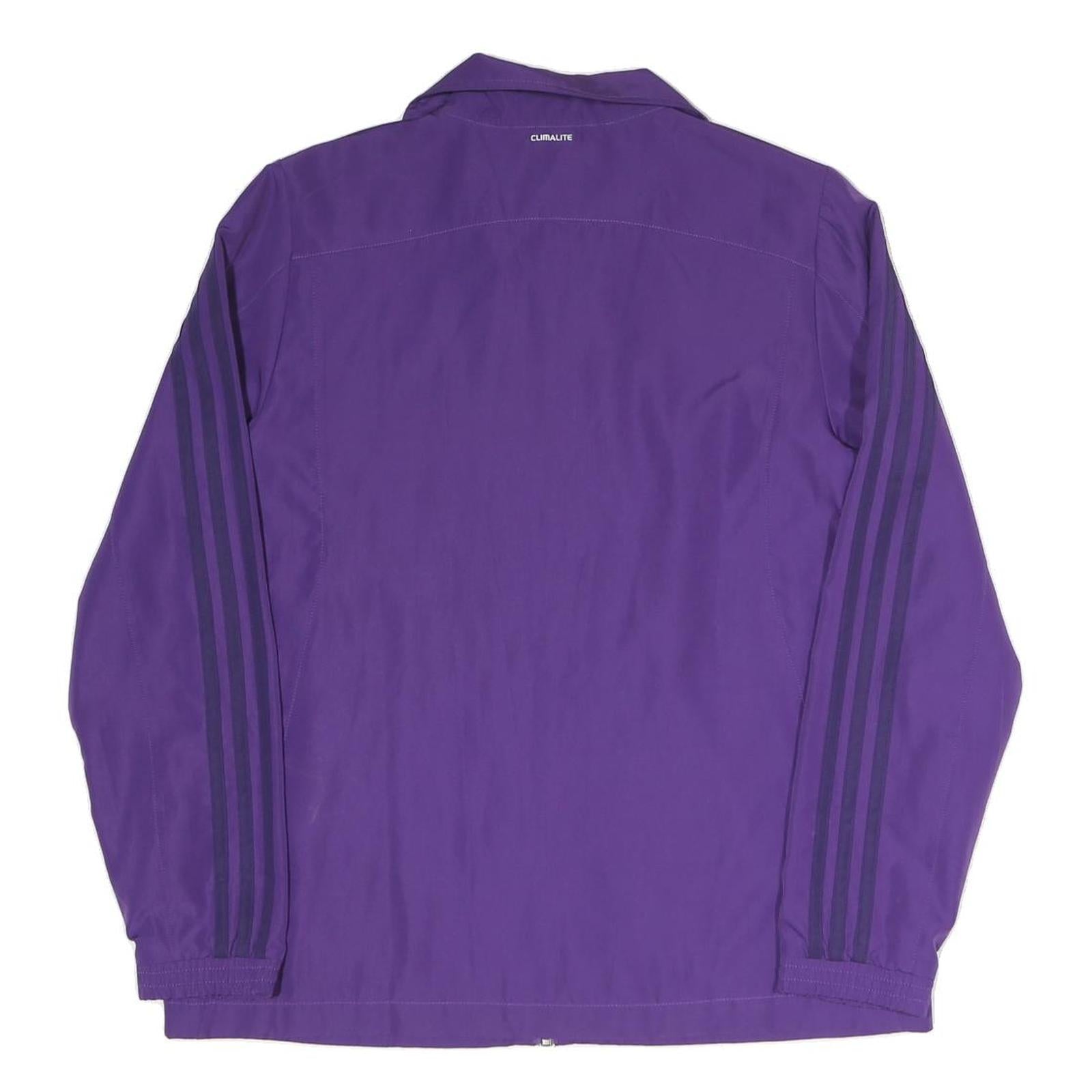 ADIDAS Womens Purple Classic Jacket UK 14 Polyester Blend Zip Sportswear