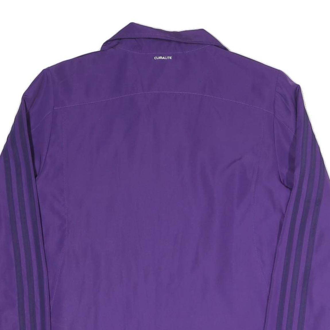ADIDAS Womens Purple Classic Jacket UK 14 Polyester Blend Zip Sportswear