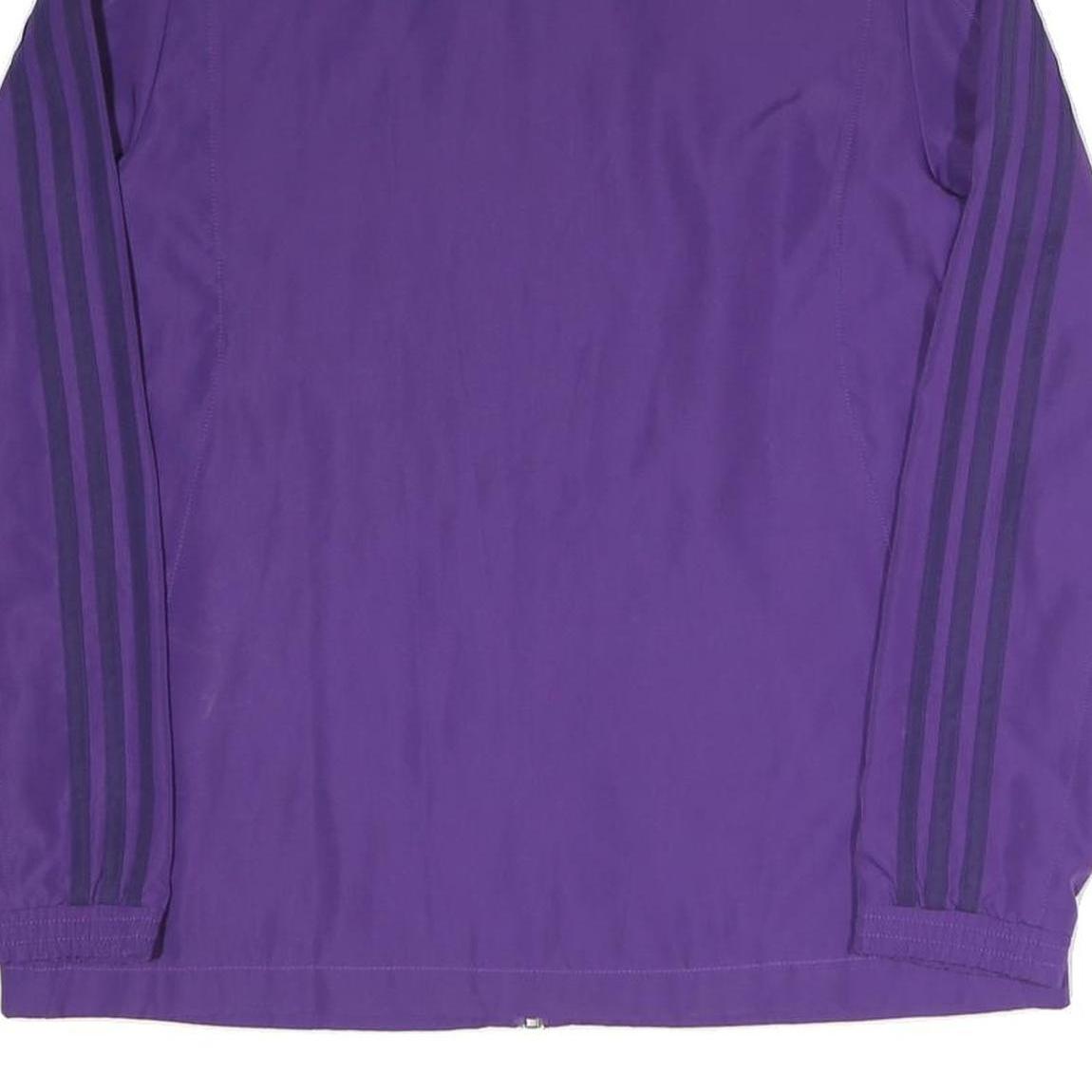 ADIDAS Womens Purple Classic Jacket UK 14 Polyester Blend Zip Sportswear