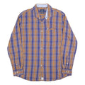 PIERRE CARDIN Mens Blue & Brown Check Shirt XL Modern Fit Casual Long Sleeve