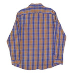 PIERRE CARDIN Mens Blue & Brown Check Shirt XL Modern Fit Casual Long Sleeve