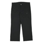 NRG Mens Black Regular Straight Trousers W36 L28 Zip Closure Polyester Blend