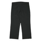 NRG Mens Black Regular Straight Trousers W36 L28 Zip Closure Polyester Blend