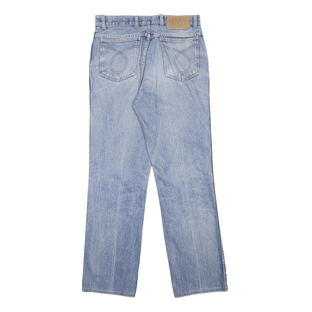 VINCI Mens Blue Denim Cotton Regular Fit Straight W30 L31 Medium Wash Jeans