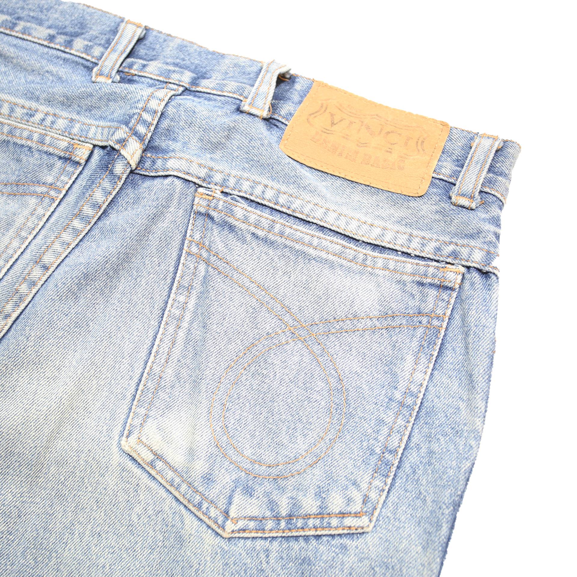 VINCI Mens Blue Denim Cotton Regular Fit Straight W30 L31 Medium Wash Jeans