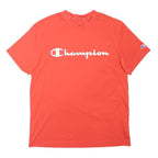 CHAMPION Mens Red T-Shirt S Short Sleeve Crew Neck Logo Graphic Polyester Blend