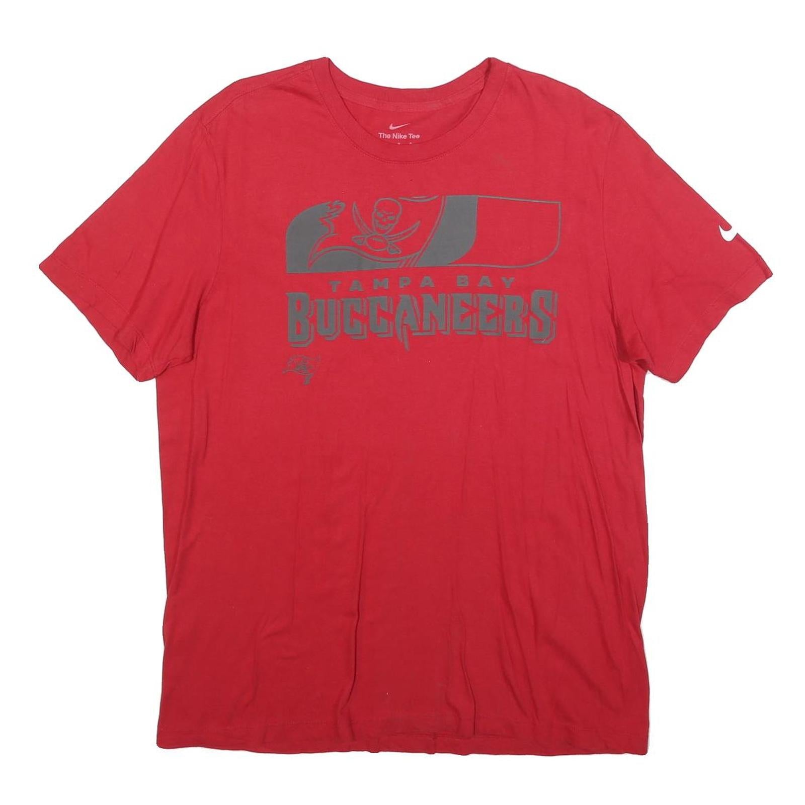 NIKE Mens Red Tampa Bay Buccaneers Graphic T-Shirt L Short Sleeve Crew Neck