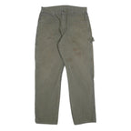 DICKIES Mens Cotton Blend Green Relaxed Straight Trousers W33 L32 Casual