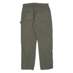 DICKIES Mens Cotton Blend Green Relaxed Straight Trousers W33 L32 Casual