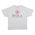 CHAMPION Mens Grey Biola University Graphic T-Shirt XL Short Sleeve Crew Neck