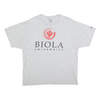 CHAMPION Mens Grey Biola University Graphic T-Shirt XL Short Sleeve Crew Neck