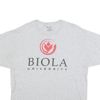 CHAMPION Mens Grey Biola University Graphic T-Shirt XL Short Sleeve Crew Neck