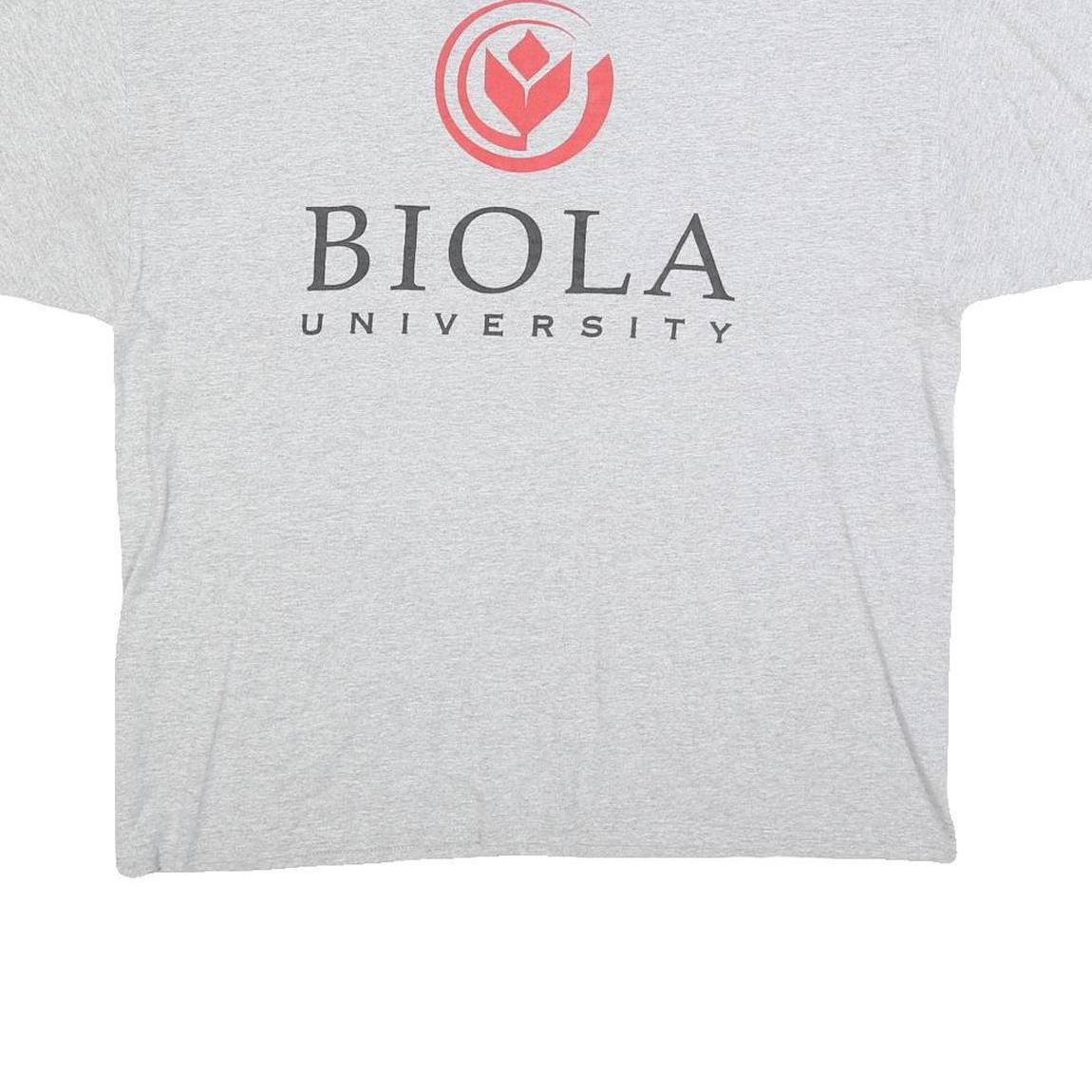CHAMPION Mens Grey Biola University Graphic T-Shirt XL Short Sleeve Crew Neck